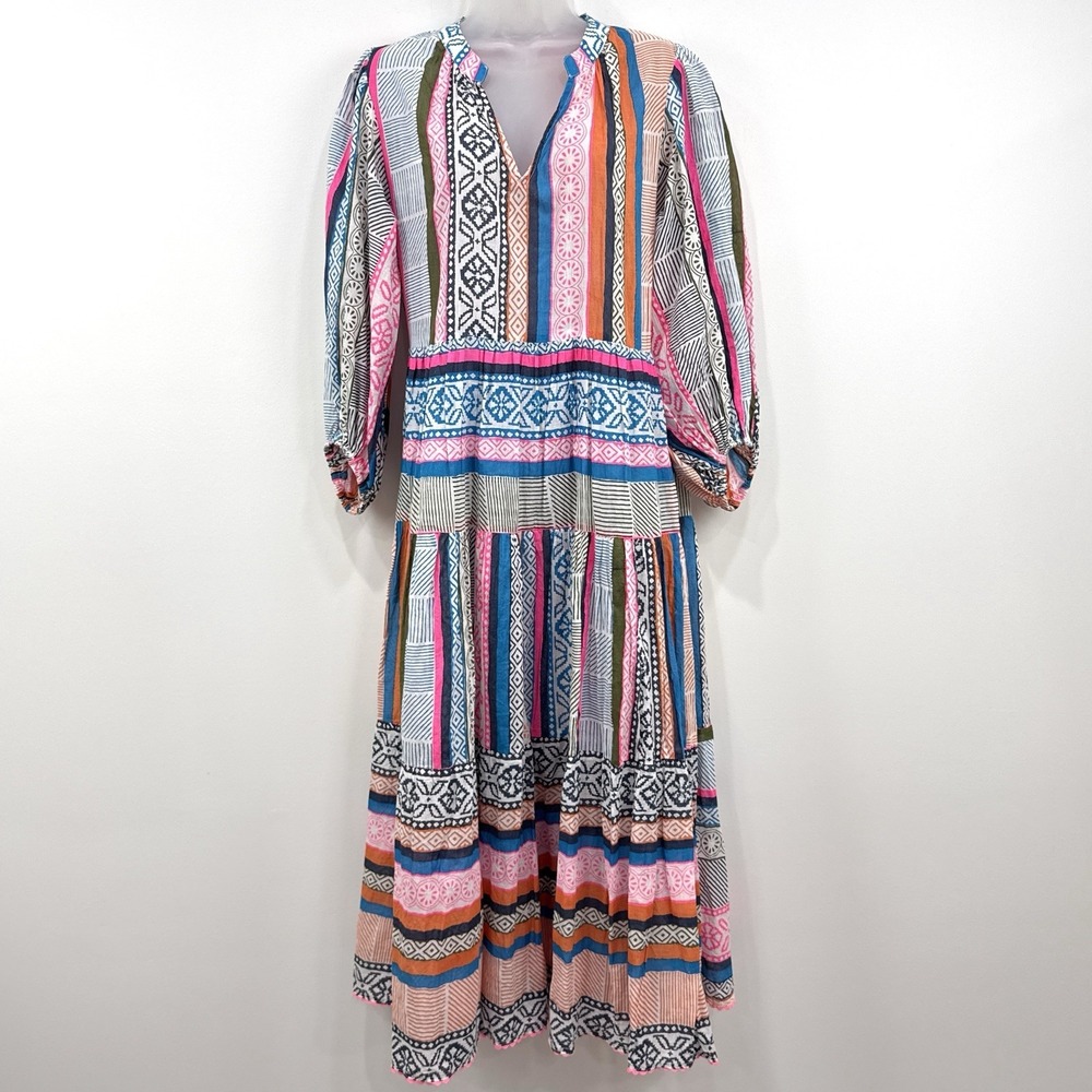 Lulalife Patchwork Maxi Dress L Eclectic Boho Aztec Indie Maximalist Resort